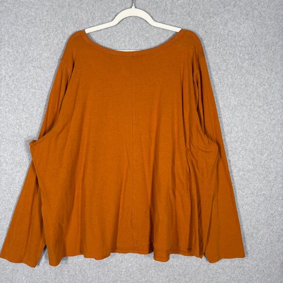 Ana Top 4X Mustard Jersey Knit Stretch Cotton Modal Basic Minimal Soft Everyday - Picture 7 of 8